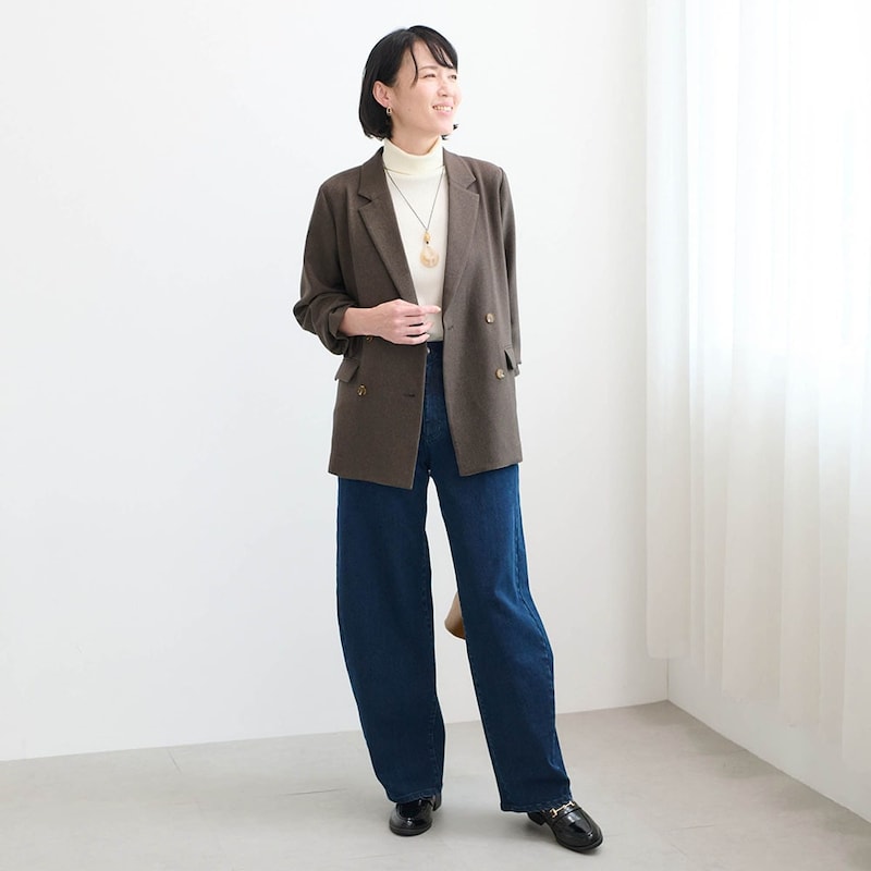 モデル身長170cm／64－91　※写真は撮影用のため総丈＋6cmになります。