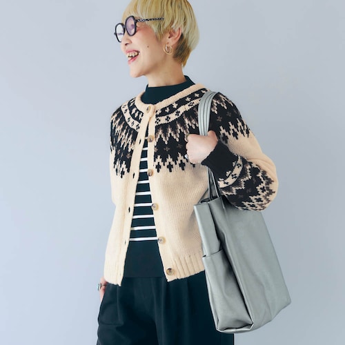 求心柄ニットカーディガン