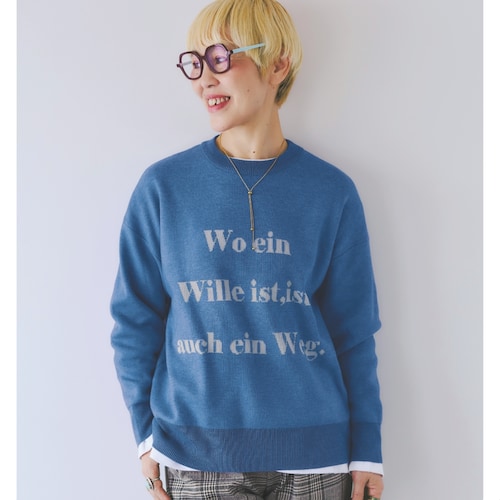 スウェット感覚で着られるロゴニット 【洗濯機OK】