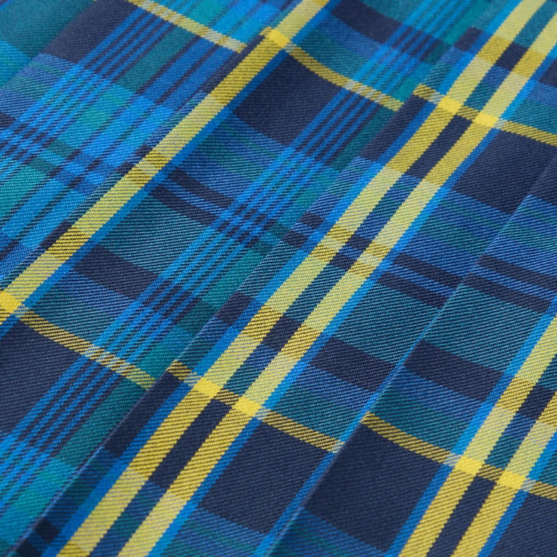 先染めチェック柄の程よい厚みがあるカルゼ素材