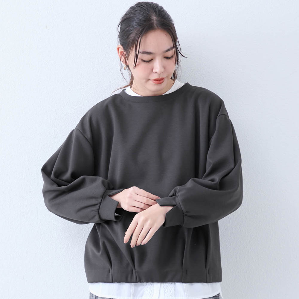 タックデザインのダンボールプルオーバー【毛玉になりにくい】 タックデザインのダンボールプルオーバー【毛玉になりにくい】