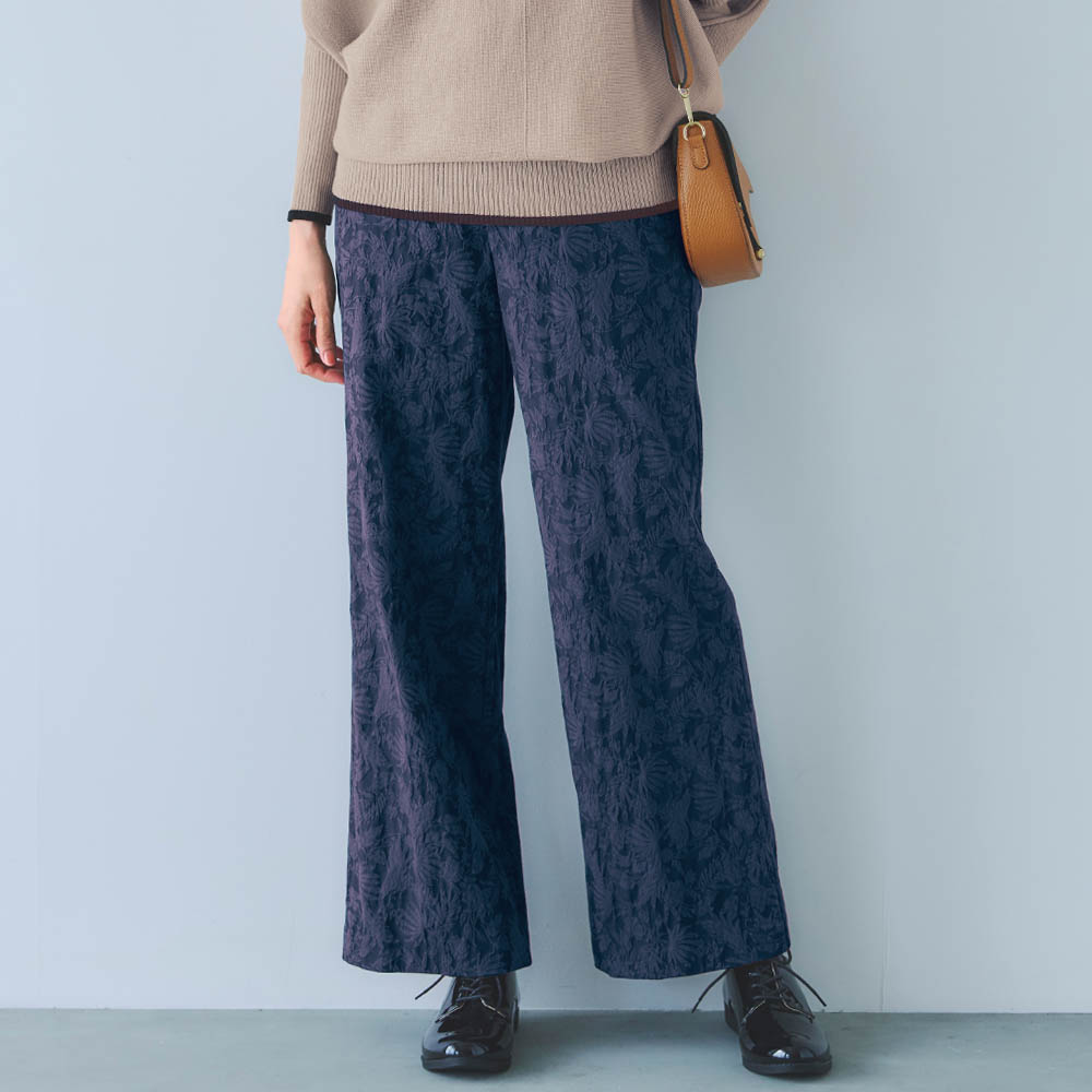 【ベルメゾン】ジャカードワイドパンツ 【ベルメゾン】ジャカードワイドパンツ