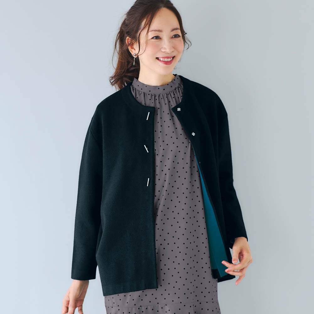 【ベルメゾン】ダブルフェイスニットジャケット