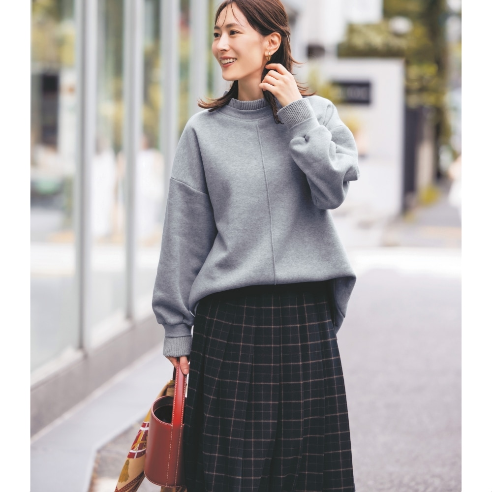 フロントプリーツ両面起毛チェックスカート｜通販のベルメゾンネット
