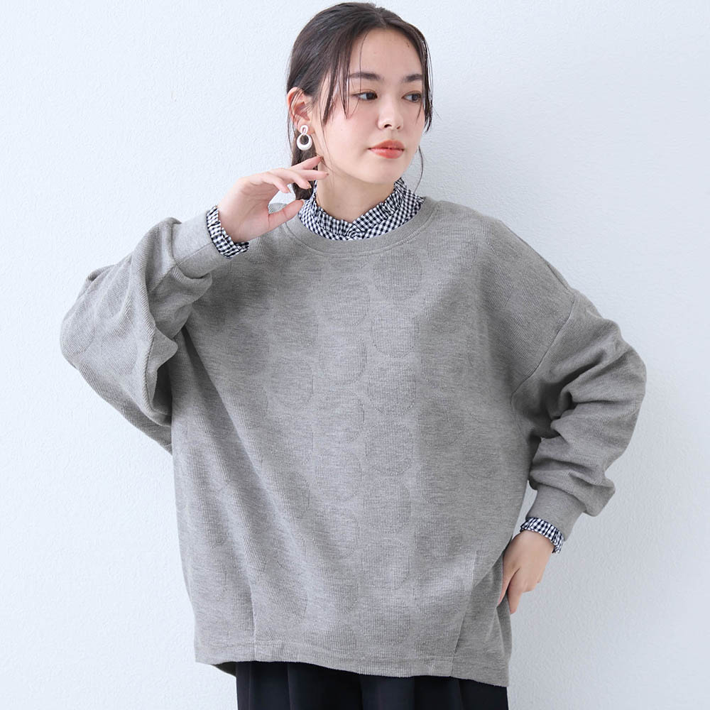 ドットジャカード長袖プルオーバー(ノージーン/NO JEAN) ドットジャカード長袖プルオーバー(ノージーン/NO JEAN)