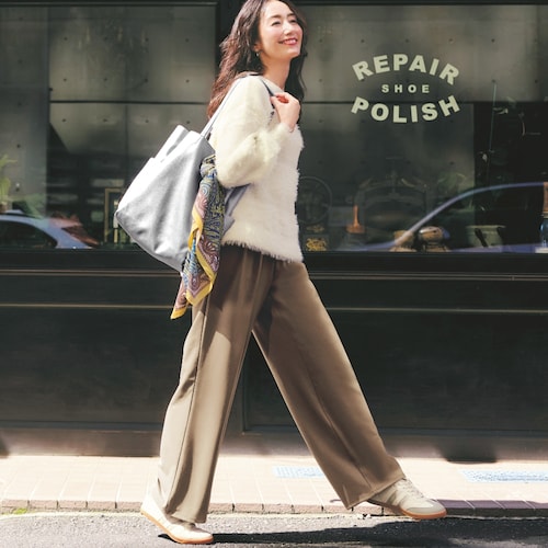 すっきり見えを叶えるタックワイドハンサムパンツ