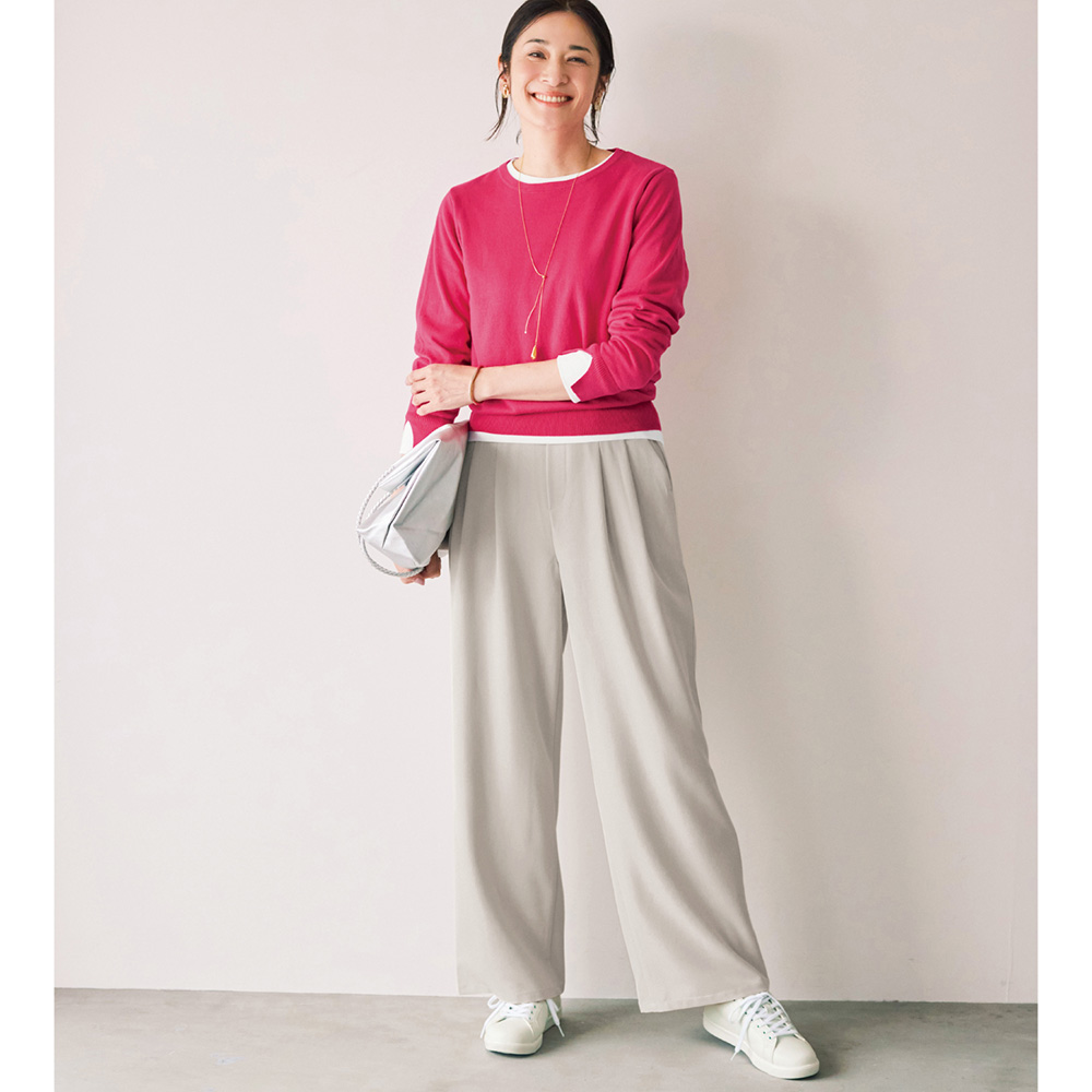 すっきり見えを叶えるタックワイドハンサムパンツ