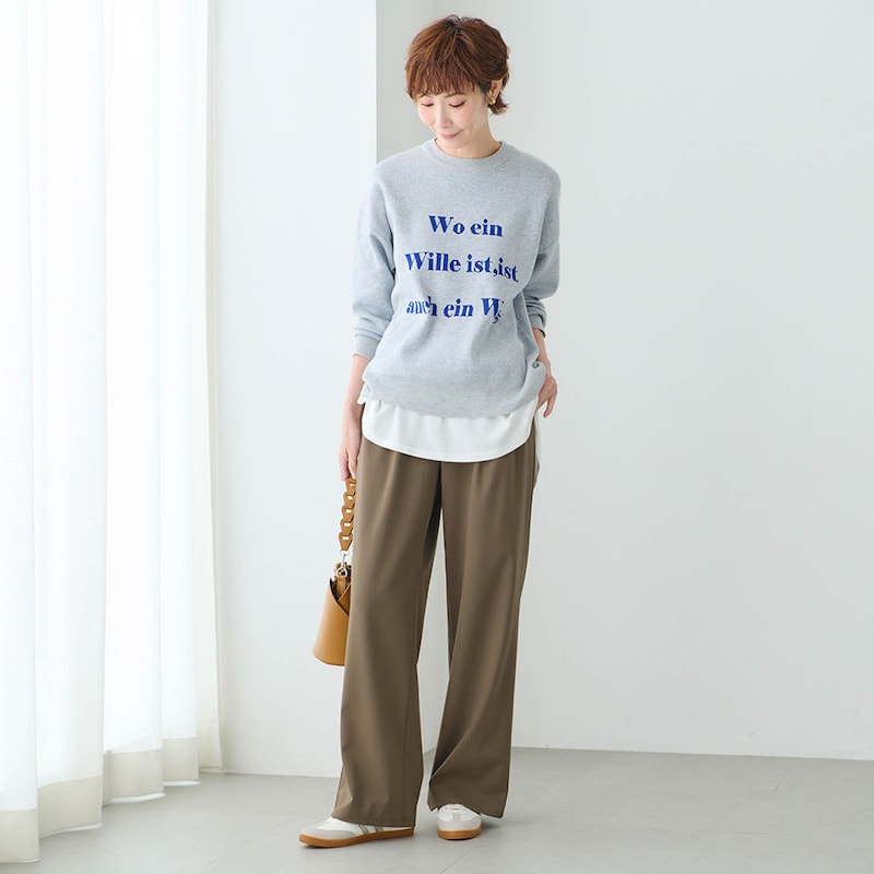 モデル身長170cm／M・股下70cm　※写真は撮影用のため股下＋6cmになります。