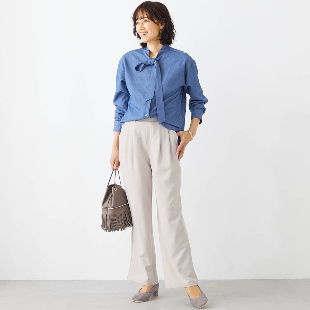 モデル身長170cm／M70 ※写真は撮影用のため+股下3cmになります。