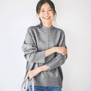 【ベルメゾン】洗濯機で洗えるハイネックニットプルオーバー