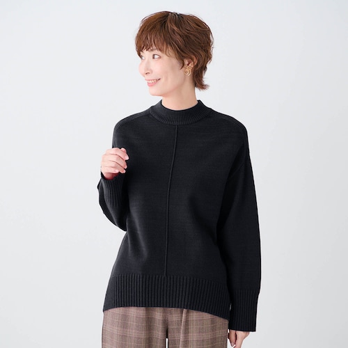 洗濯機で洗えるハイネックニットプルオーバー