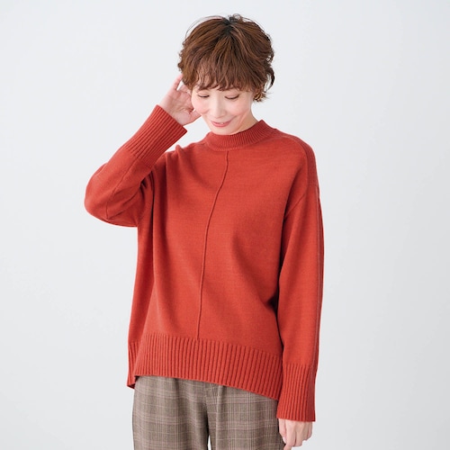 洗濯機で洗えるハイネックニットプルオーバー