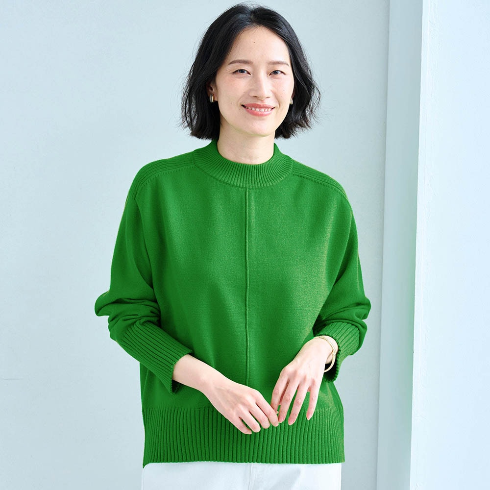TFW49 ハイネックセーター 緑 新色追加】 洗濯機で洗えるハイネックニットプルオーバー｜通販の