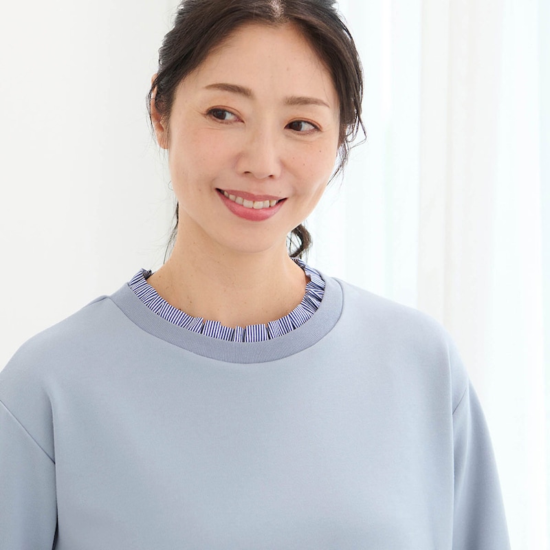 ストライプのフェイクレイヤード仕様