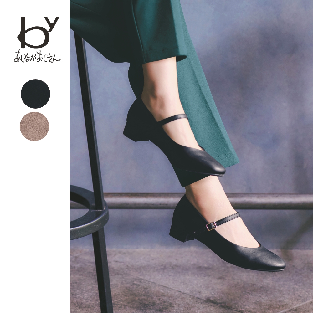 【by あしながおじさん】ローヒールベルトストラップパンプス