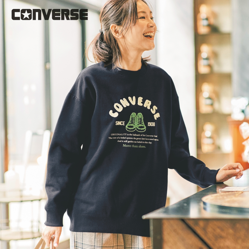 【コンバース/CONVERSE】裏起毛サガラ刺しゅうクルースウェット 【コンバース/CONVERSE】裏起毛サガラ刺しゅうクルースウェット