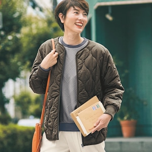 【ベルメゾン】カポック混中綿キルティングジャケット