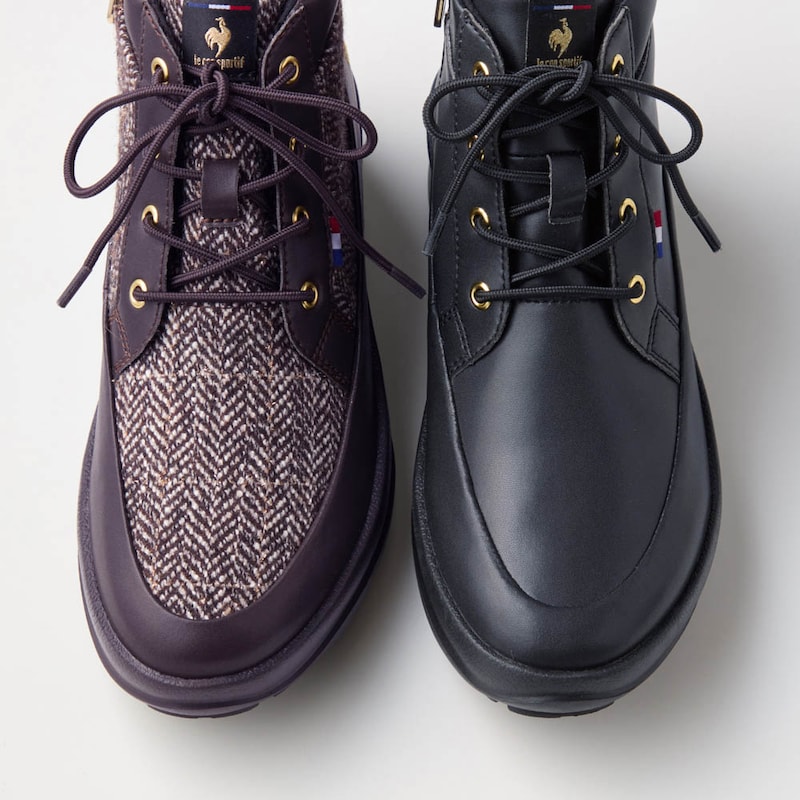 ブラックはシンプル、ブラウンはツイード調