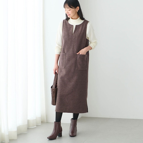 ウール調ストレッチジャンパースカート