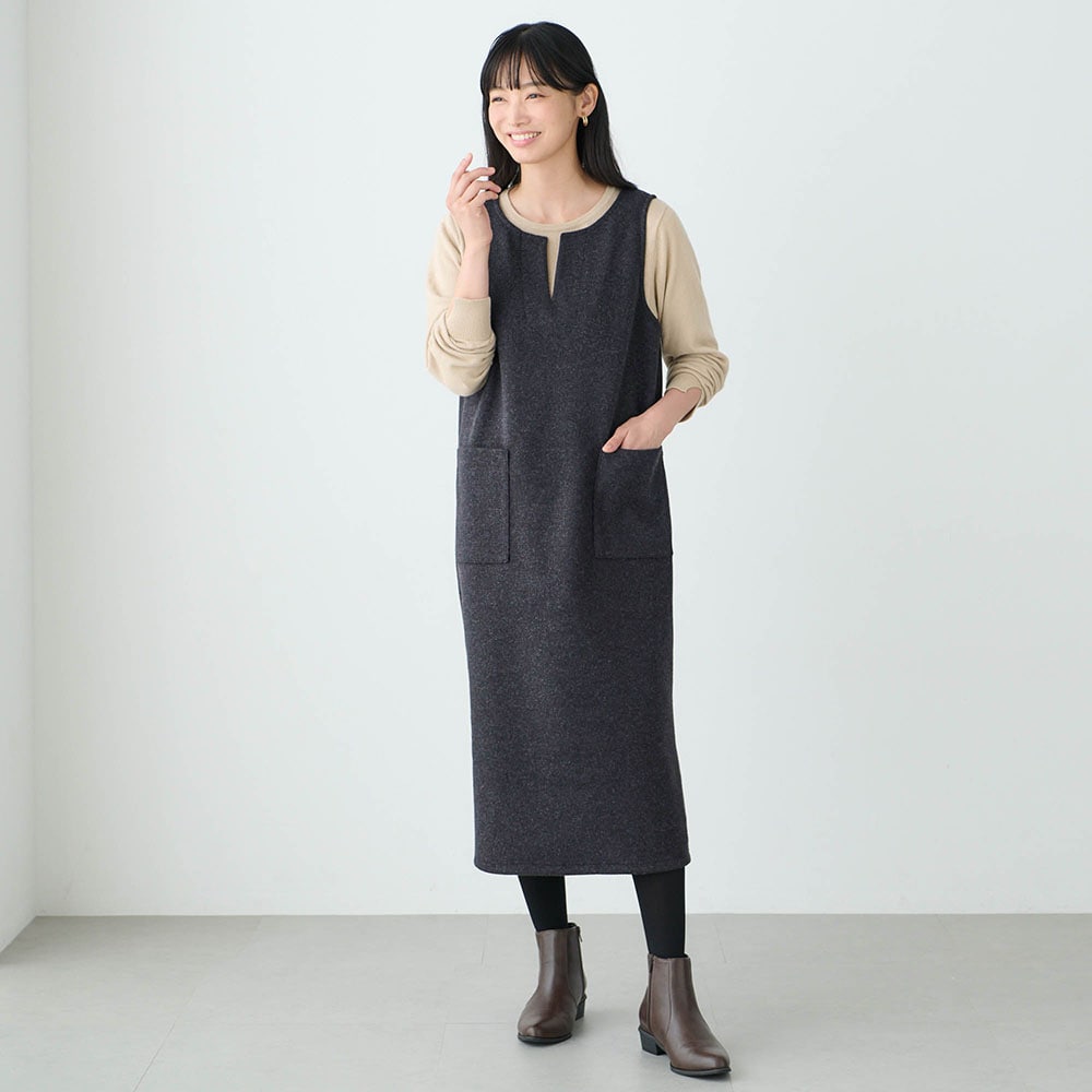 ウール調ストレッチジャンパースカート｜通販のベルメゾンネット