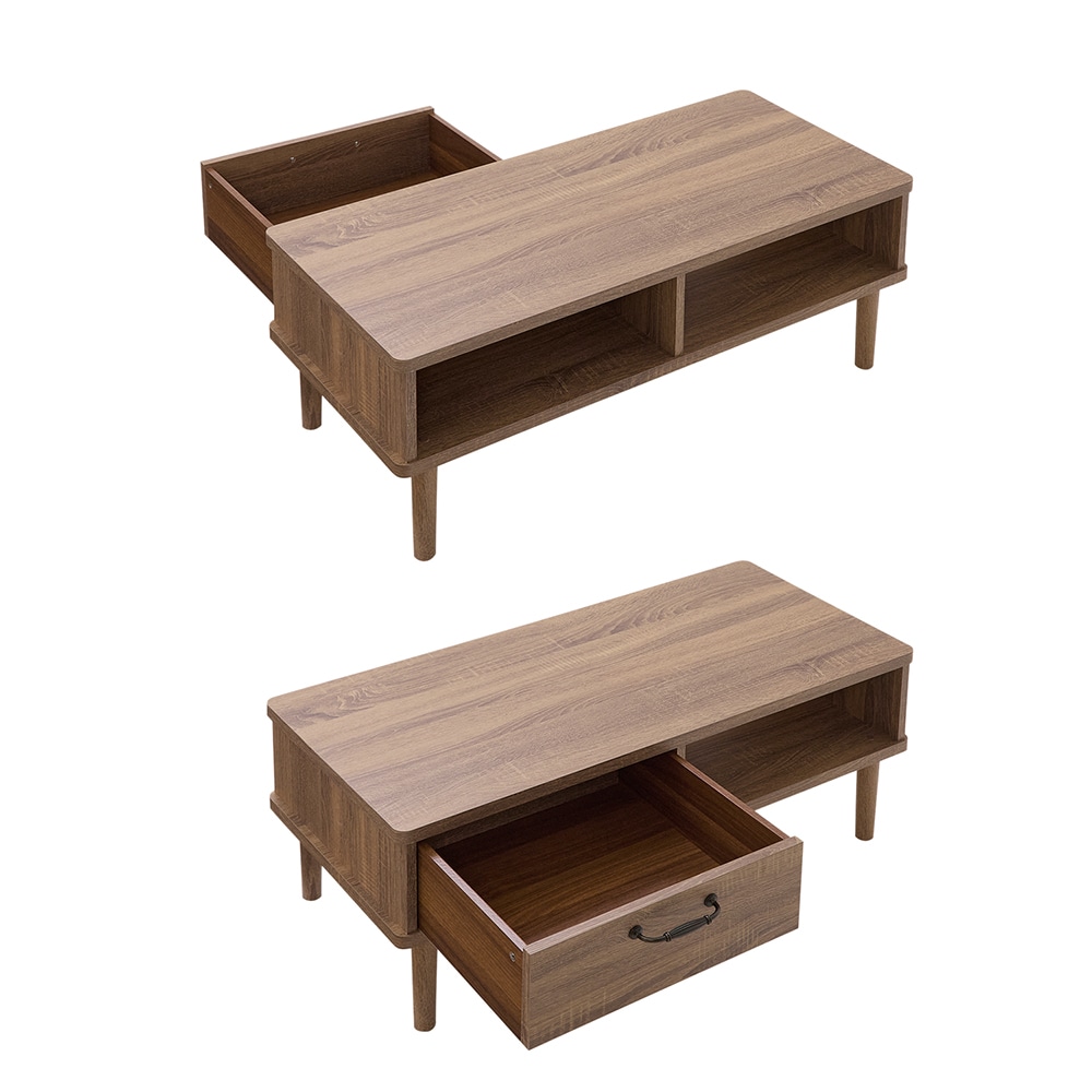 北欧ヴィンテージ調引出し収納付きローテーブル｜通販のベルメゾンネット