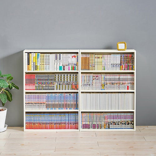 薄型コミックラック ＜同色2台セット＞