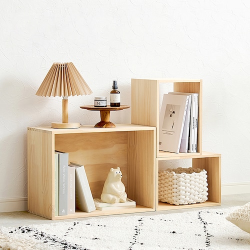 パイン材のインテリア収納BOX ＜3個セット＞