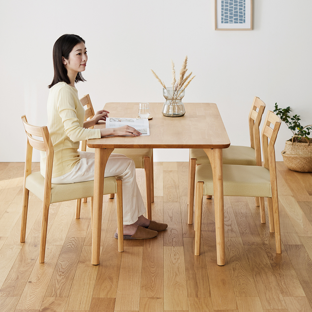 【ベルメゾン】脚部が選べる天然木のシンプルダイニングテーブルセット 【ベルメゾン】脚部が選べる天然木のシンプルダイニングテーブルセット