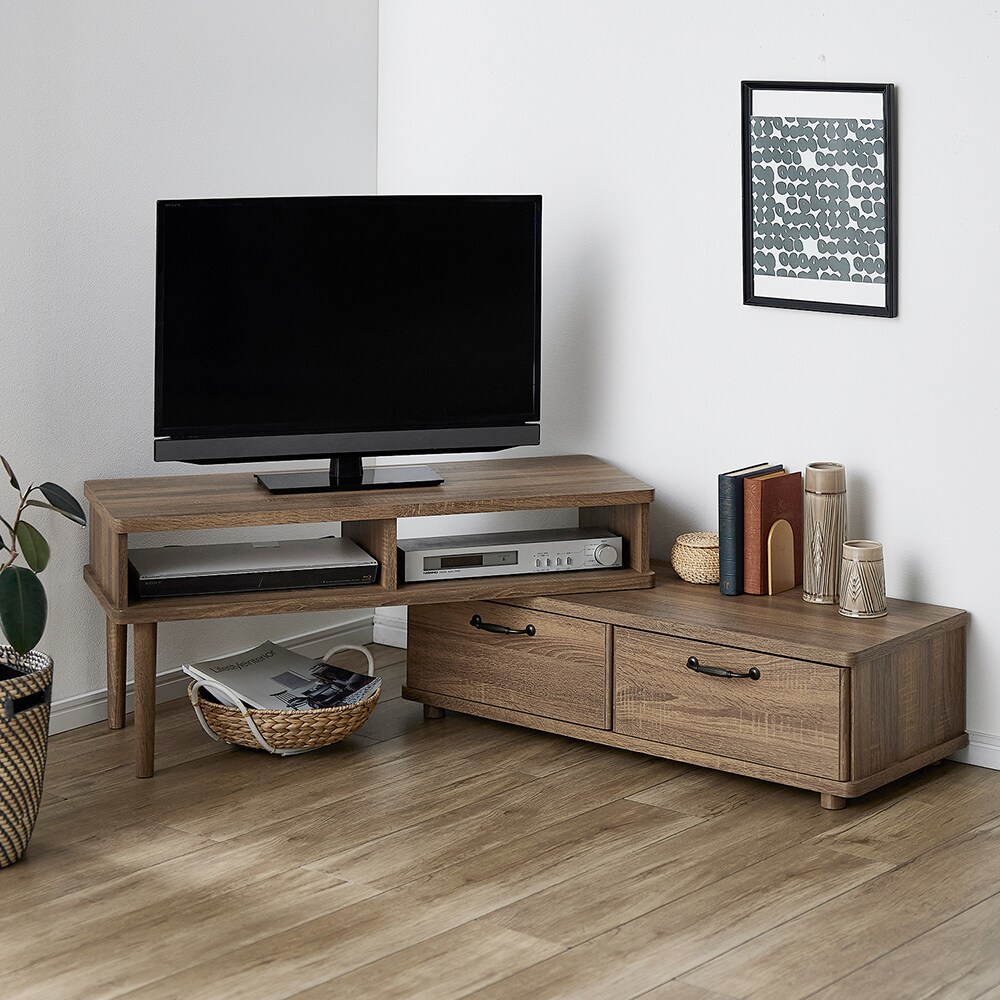 【ベルメゾン】北欧ヴィンテージ調伸長式テレビ台 【コーナーにも設置できる】