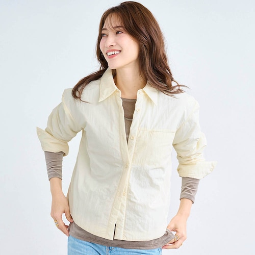 薄中わた入り羽織りシャツ