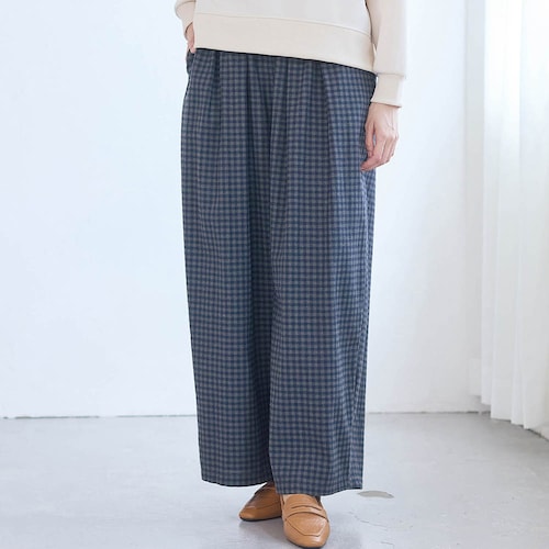 ネル素材バレルワイドパンツ