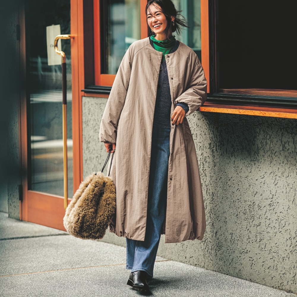 【ベルメゾン】袖裾バルーンシルエットロングコート