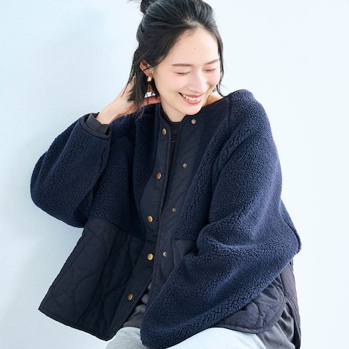 ボア×キルトコート