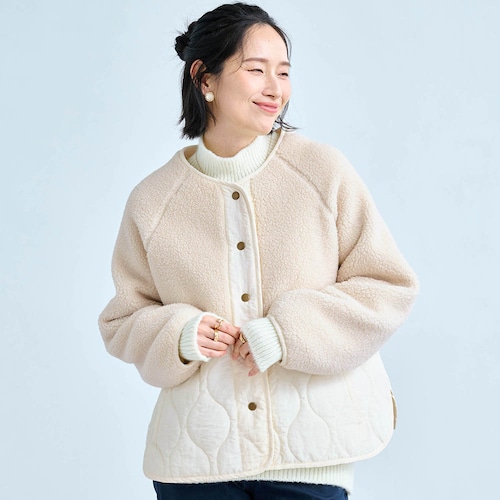 ボア×キルトコート