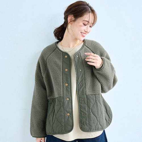 ボア×キルトコート