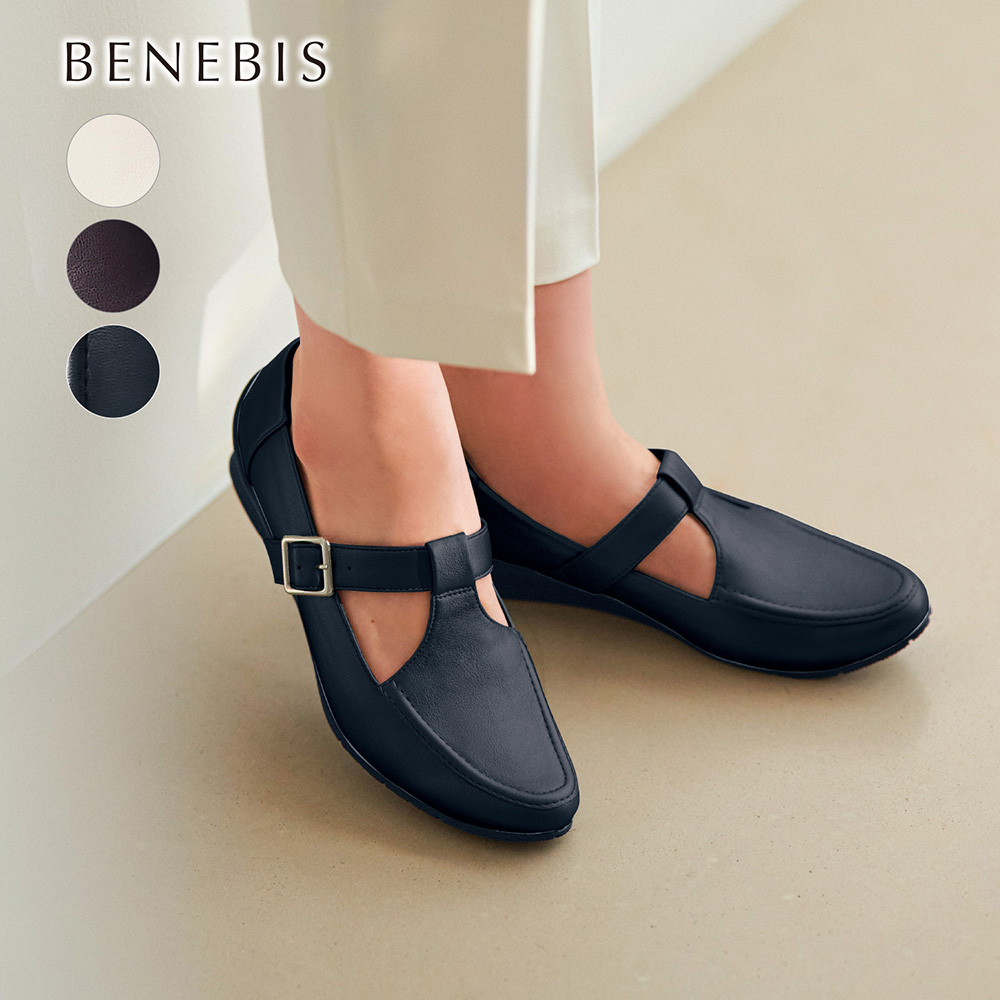 【ベネビス/BENEBIS】【返品送料無料】 ※脱ぎ履きしやすいTストラップシューズ【バレエスニーカー】