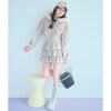 【パペル ラピス/Papel lapiz】【高比良由菜・ゆなちゃんコラボ】取り外しフェイクファー付き袖タックコットンスウェットショート丈ジップパーカ【セットアップ可】 【子供服】