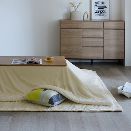 洗濯機で洗えるあったかマイクロファイバーの薄掛けこたつ布団 ＜正方形／長方形＞