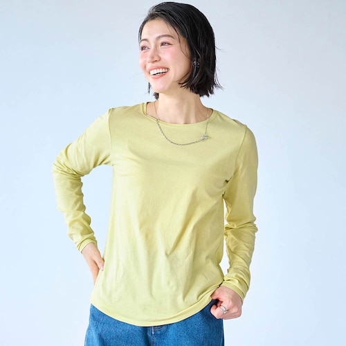 【新色追加】 重ね着に最適なシアークルーネックカットソー