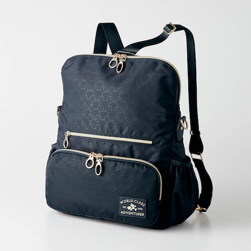 エンボス2WAYトラベルバッグ（ショルダーバッグ／リュックサック）「ミッキーモチーフ」