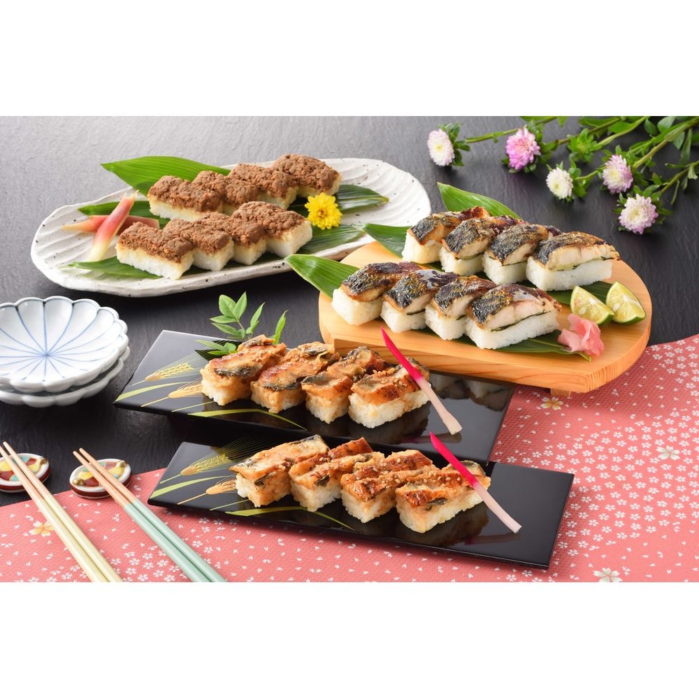 【ベルメゾン】【フードロス対策】【40%OFF】 押寿司詰合せ(国産うなぎ押し寿司・国産焼き鯖寿司・黒毛和牛そぼろ押し寿司)6個 (訳あり)