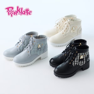 【ピンク ラテ/PINK-latte】チャーム付きアンクルブーツ【子供靴】