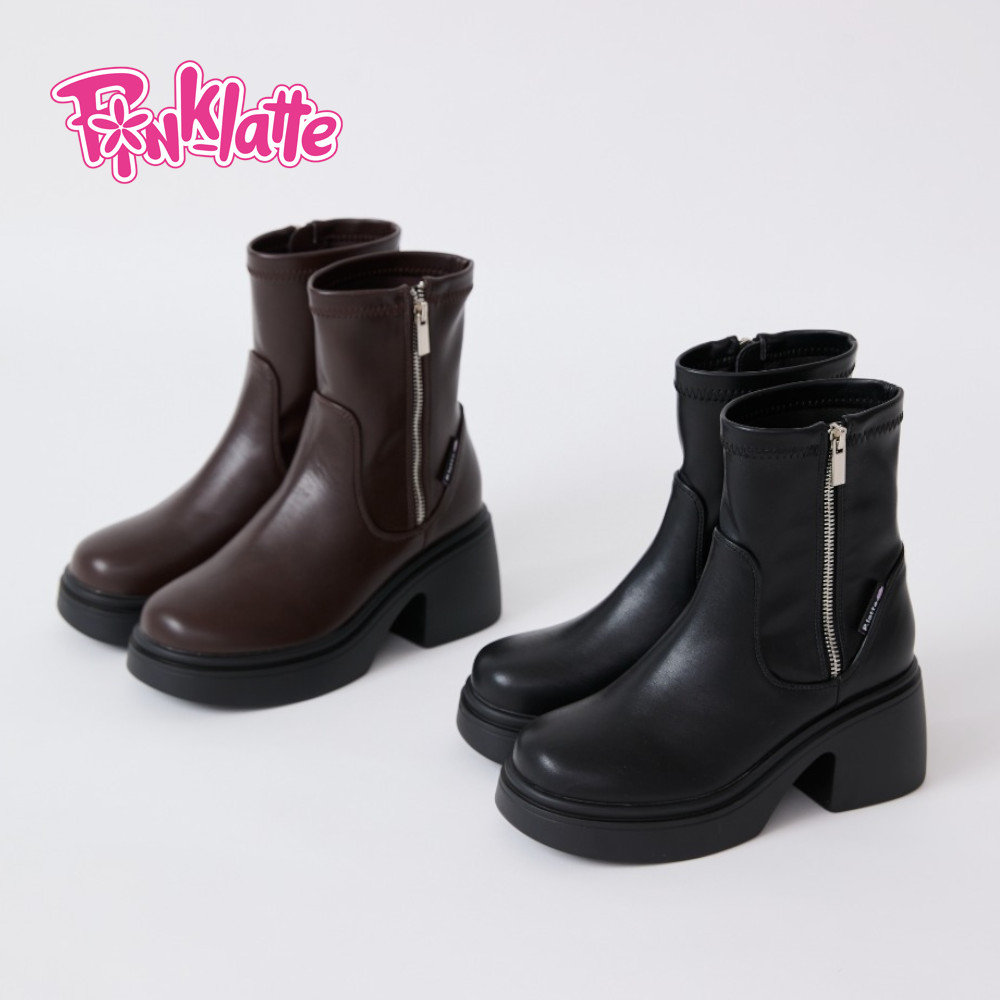 【ピンク ラテ/PINK-latte】厚底ショートブーツ 【ピンク ラテ/PINK-latte】厚底ショートブーツ