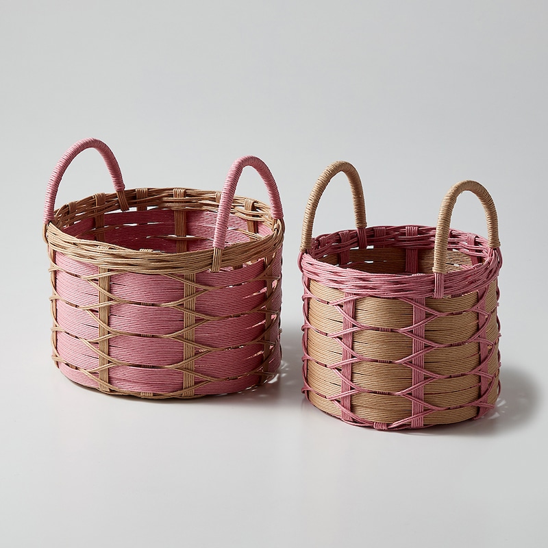 2個組小物入れ●大:約15.5×15.5×10.5(高さ)cm(持ち手含まず)