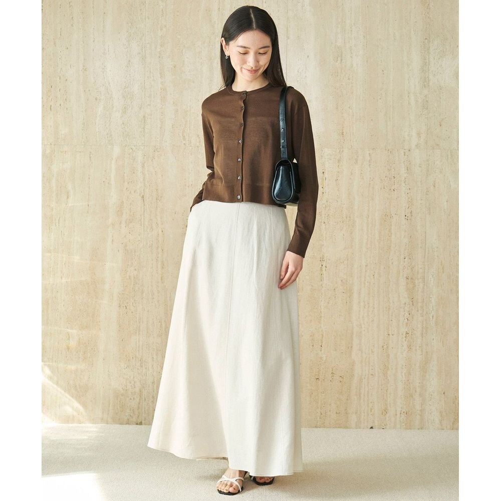 【オンワード樫山】【UNFILO/アンフィーロ】リネンレーヨン セミフレアスカート