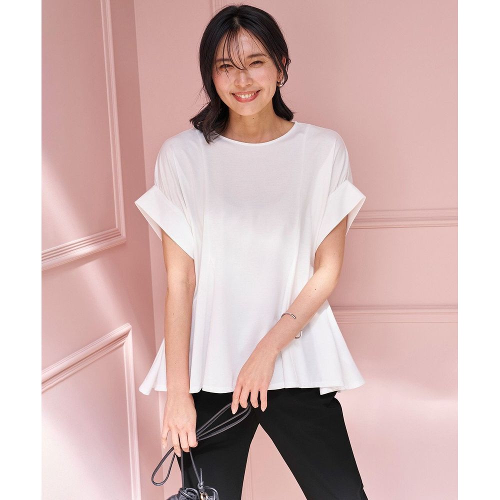 【オンワード樫山】【UNFILO/アンフィーロ】 ヒートシールドジャージー ボリュームフレアT