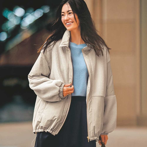 異素材切替え中わたコート