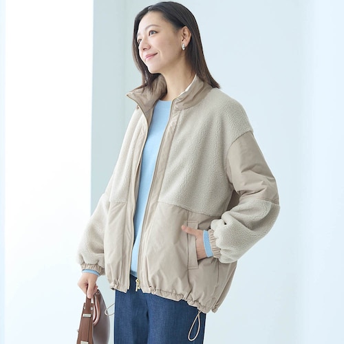 異素材切替え中わたコート