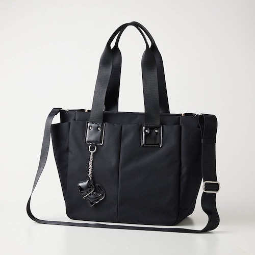 猫チャーム付きトートバッグ（2WAY）【多収納】