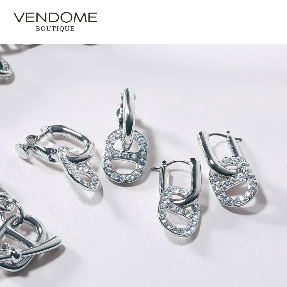 チェーンデザインイヤリング・ピアス(3WAY)(ヴァンドームブティック